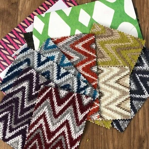 Groovy Chevron Wavy Chenille Upholstery Fabric for Curtains & Cushions Per Metre - Picture 1 of 43