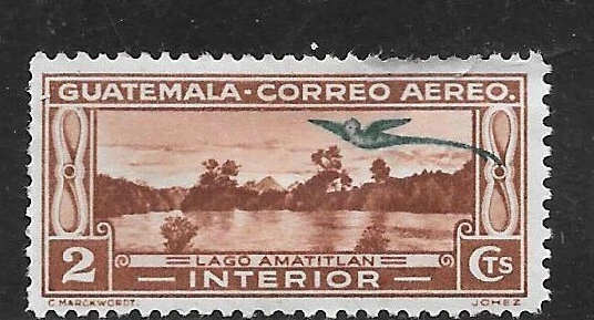 GUATEMALA SC#C32 1935 AIR MAIL MH OLD ANTIQUE CLASSIC SINGLE STAMP - Image 1 of 1