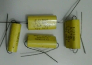 5.0uF 50V capacitor lot of 4 Electron D.5-505 vintage 5.0 microfarad 20% 50 volt - Picture 1 of 1