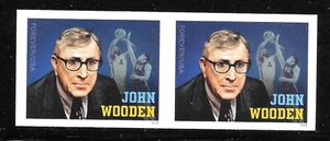 Scott #5833a IMPERFORATE (NO DIE-CUT) 2024 John Wooden, Horizontal Pair, MNH - Picture 1 of 1