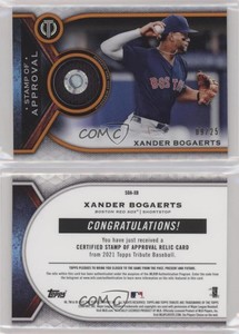 2021 Topps Tribute Stamp of Approval Relics Orange /25 Xander Bogaerts #SOA-XB