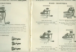FOOD CHOPPERS - 4 CATALOG PAGES circa 1900 - Picture 1 of 1