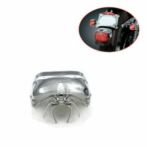 Chrome Motorcycle Spider Rear Tail Light Mask Cover For Harley Dyna FLHR FLHT - Picture 1 of 6