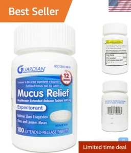 Mucus Relief Guaifenesin 600mg 12Hr Extended Release Chest Congestion Expecto... - Picture 1 of 7
