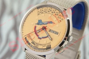 MIG 29 31 USSR military aircraft bombardier Perpetual calendar watch Raketa 2628 - Picture 1 of 7