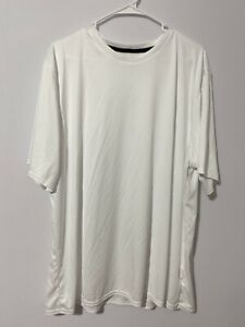 BCG mens short sleeve white active tshirt, 100% polyester size 2XL (XXL)