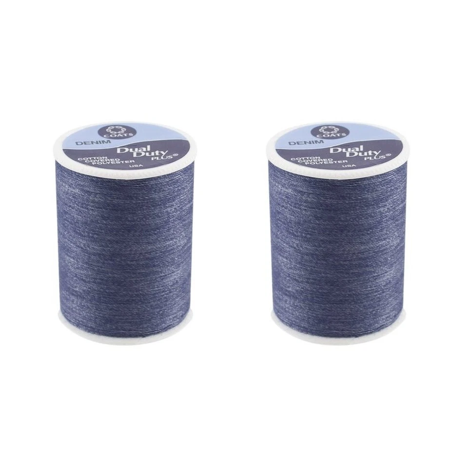New Coats & Clark Blue Denim Jean Thread 180x2 yard (360 yard) Cotton/Polyester - Image 1 of 1