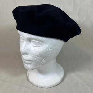 Vintage ALDENS Black 100% Wool Genuine Basque Beret UNISEX - Made in France - Bild 1 von 7