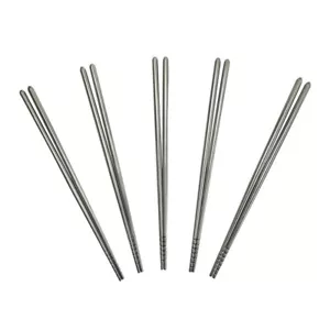 5 Pairs Chopsticks Reusable Cooking Metal Chopsticks, 9 inches - Picture 1 of 8