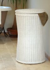tall wicker laundry basket ... White rattan linen bin