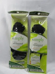2 Outre Simply Brazilian 100% Unprocessed Human Hair - 10" Natural Black - Picture 1 of 6