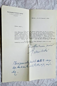 Robert Debré Brief Autogrammkarte Handschriftlich & Handsigniert - Bild 1 von 1