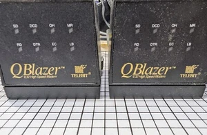 Pair of Telebit QBlazer modems, V.32 9600 BPS cubes - cables, cases, manuals - Picture 1 of 6