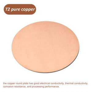 Solid Pure Copper Discs Blanks Round Plate Metal Sheet 0.5-5mm Thick 1-200mm Dia - Picture 1 of 13