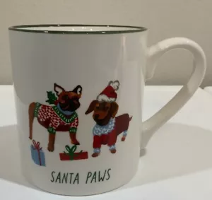 Threshold Steinzeug Santa Paws Weihnachten Hund Kaffee Tee 16 Unzen Tasse Becher - Bild 1 von 7