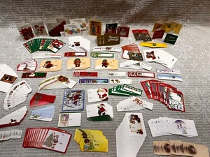 Riesiges Set 525 Vintage Weihnachtsgeschenkanhänger MCM Mini-Karten meist Übergröße - je 1 Cent! - Bild 1 von 16