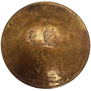 Georgivs Dei Gra Britt One Penny Concho 1916 bottone moneta da collezione - Foto 1 di 4