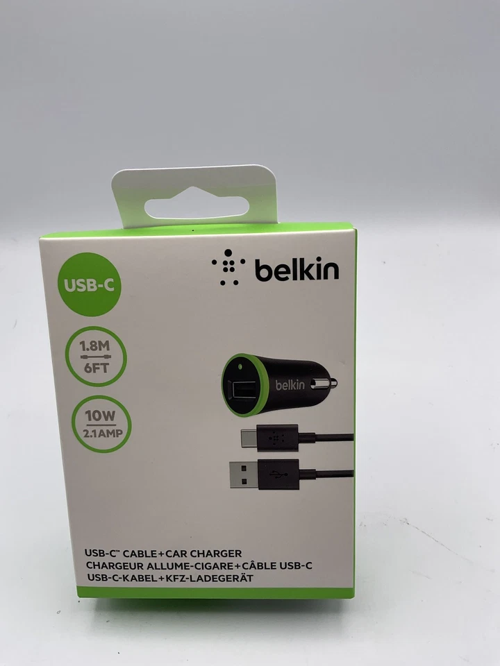 Belkin 6ft USB C Cable Universal Car Charger