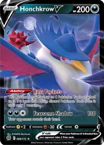 Honchkrow V 088/172 Ultra Raro Holo Brillantes Estrellas Pokemon Juego de Cartas Coleccionables Casi Nuevo - Imagen 1 de 1