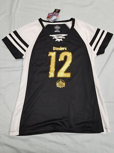 *NEW*NFL Pittsburgh Steelers #12 Terry Bradshaw Ladies Majestic Top Size Large