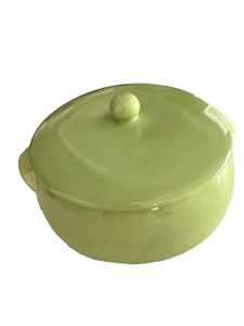 RARE Bauer Brusche Green Al Fresco covered Casserole Mid-Century Modern - Picture 1 of 3