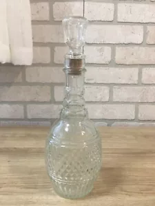 Vintage Md-1975 Wine Decanter Clear Glass Diamond Cut Pattern 12" tall EMPTY - Picture 1 of 5