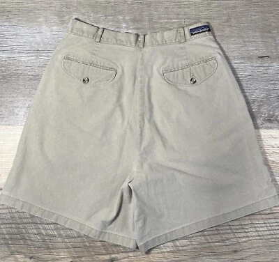 VTG PATAGONIA Khaki Shorts Women's Size 10 Pleated 100% Cotton Chinos 1990s - Image 1 of 4