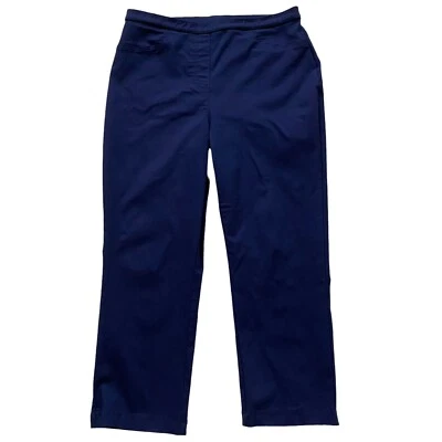 Pantalones Cortos Laura Scott Mujer M Recortados Azul Marino Bolsillos Sólidos Elásticos Cintura Elástica Foto 1 de 4