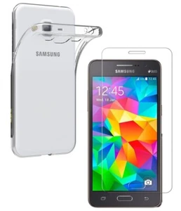 For SAMSUNG GALAXY GRAND PRIME CLEAR CASE + TEMPERED GLASS SCREEN PROTECTOR - Picture 1 of 12