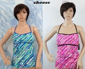 NEW NIKE blue/green/white or pink swim racerback tankini strap top, size 8,12,16 - Picture 1 of 5
