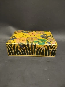 Caja de baratijas vintage hecha a mano Jeffer Ali papel maché Cachemira joyería - Imagen 1 de 6