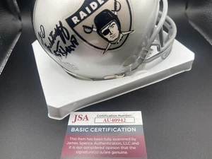 Fred Biletnikoff handsigniert signed Throwback Raiders Mini Helm SB MVP JSA COA - Bild 1 von 3