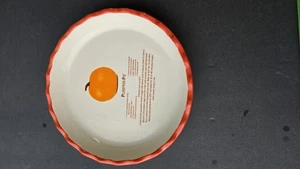 Vintage Pumpkin Pie Rezept Keramik Tortenplatte geriffelter Rand 11" Backformen Herbst Dekor - Bild 1 von 5