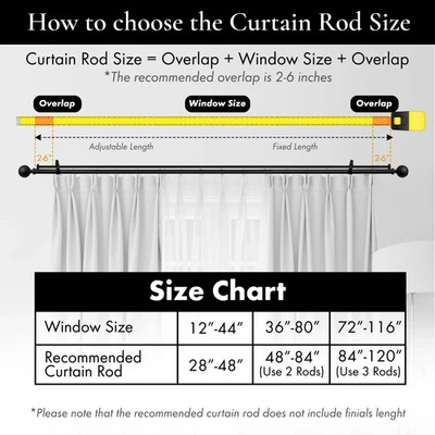 Barra de cortina de doble ventana bola de acero de 1 pulgada de diámetro Meriville con tapa de extremo Foto 1 de 4