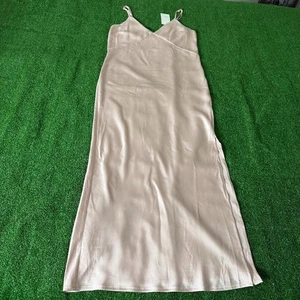 Vestido largo satinado sin cordones rosa A New Day escote en V, correas de espagueti talla XS NUEVO CON ETIQUETAS - Imagen 1 de 13