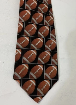 Corbata Temática FÚTBOL Negra NFL Universidad Super Bowl Fiesta Trabajo Poliéster Foto 1 de 4