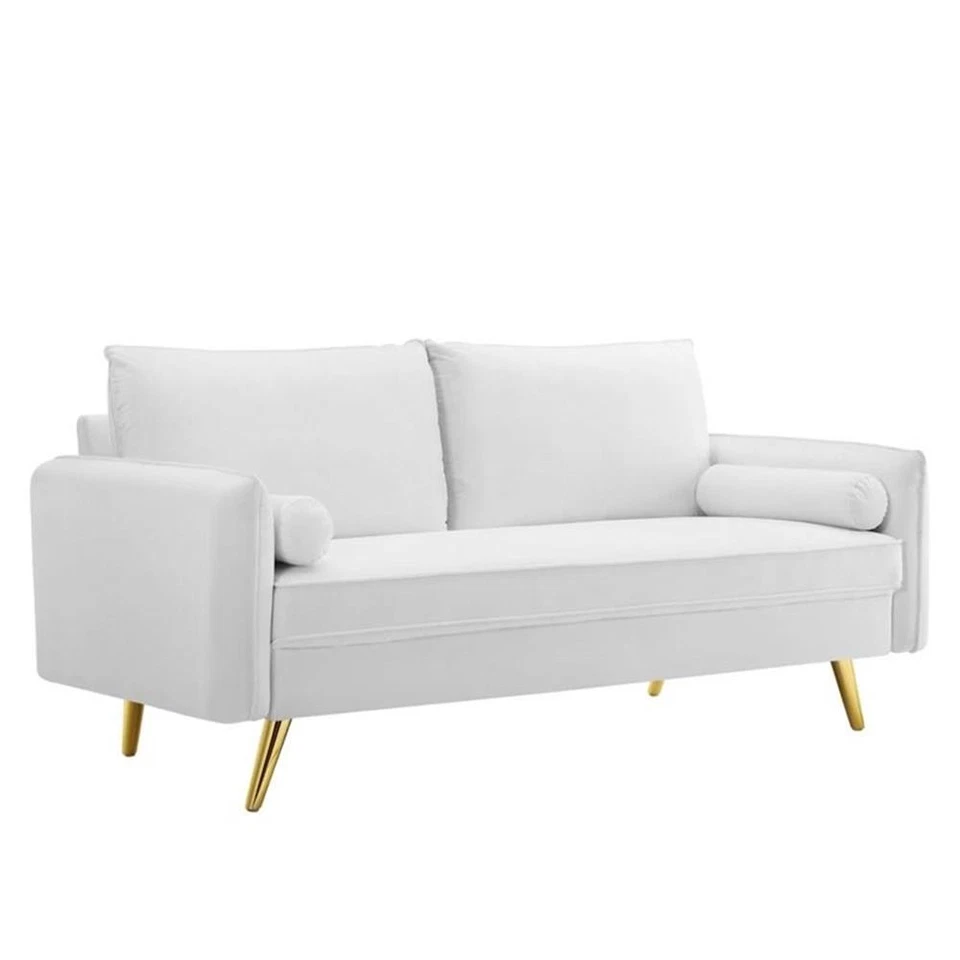 Modway Furniture Revive Performance Velvet Sofa in White -EEI-3988-WHI