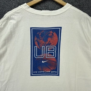 Vintage Nike Shirt Mens 2XL White 90s Center Swoosh United Ballers Basketball - Picture 1 of 7
