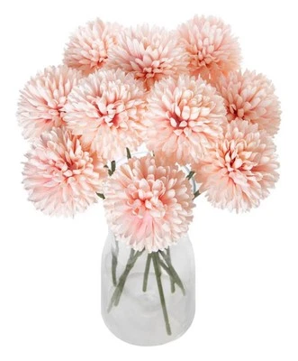 10 peças/lote Bola de Flores Artificiais Crisântemos Flor de Seda (Rosa Claro) - Imagem 1 de 2