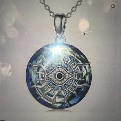 Colar Yosopretty 925 prata esterlina olho mau sol Hamsa - Imagem 1 de 4