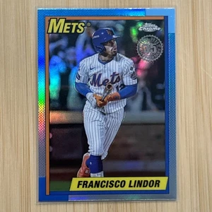 2025 Topps Chrome Baseball 1990 #90CB-10 Francisco Lindor 35th Anniversary Mets - Picture 1 of 2