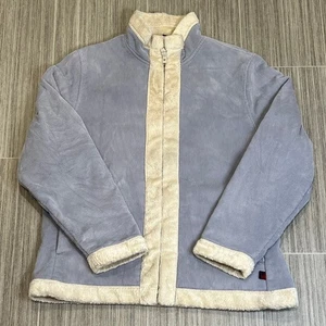 Chaqueta Woolrich Pana Sherpa Ribete Mujer L Cremallera Completa Azul Cómoda - Imagen 1 de 6