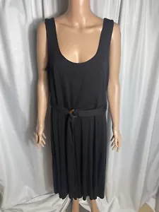 Calvin Klein Women’s Size 16W Maxi Black Sleeveless Dress W/ Belt NWT Pullover - Picture 1 of 7