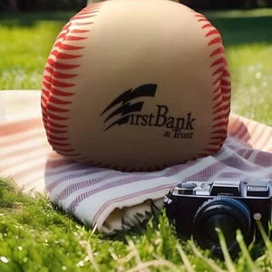 Basball promozionale in morbida pelle peluche per bambini (inciso) bianco dai 3 anni in su - Foto 1 di 5