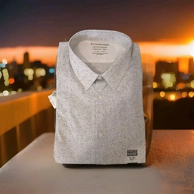 Новый с Ярлыками Calvin Klein мужской большой экстремальный Slim Fit температуры регулирования платье рубашка - Изображение 1 из 4