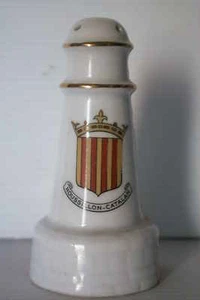* SALIERE OU POIVRIERE LE PHARE BLASON DU ROUSSILLON-CATALAN PORCELAINE LIMOGES - Imagen 1 de 3
