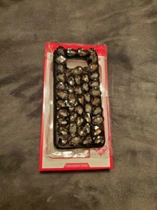 NEW RHINESTONE BLING DIAMOND JEWELED CRYSTAL HARD BACK PHONE CASE COVER - BLACK - Picture 1 of 4