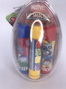 Juego de 3 llaveros bálsamo Capitán América Marvel Lip Smacker/tubo bastón sellado! - Imagen 1 de 4