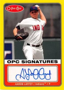 Aaron Laffey handsignierte Baseballkarte (Cleveland Indians) 2009 O-Pee-Chee #SAL - Bild 1 von 1