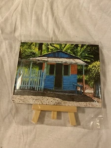 Oase Holzhaus Leinwand Bild Druck Gemälde auf Staffelei oder hängend - Bild 1 von 3